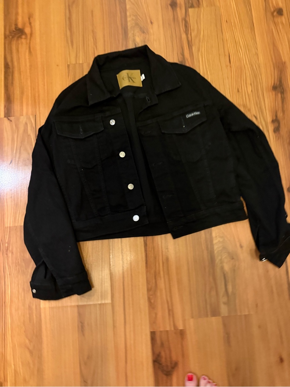 Calvin Klein Women's Black Denim Trucker Jacket